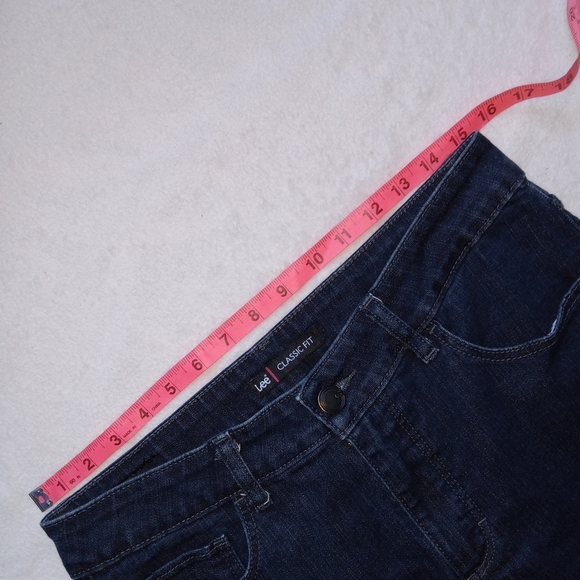 LEE Classic Fit Hi-Rise Dark Denim Straight Leg Jeans size 12 - Picture 10 of 11